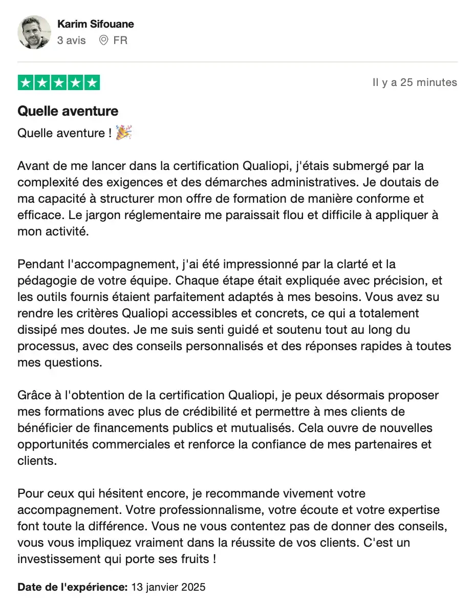 Témoignage client Formateur Pro 2