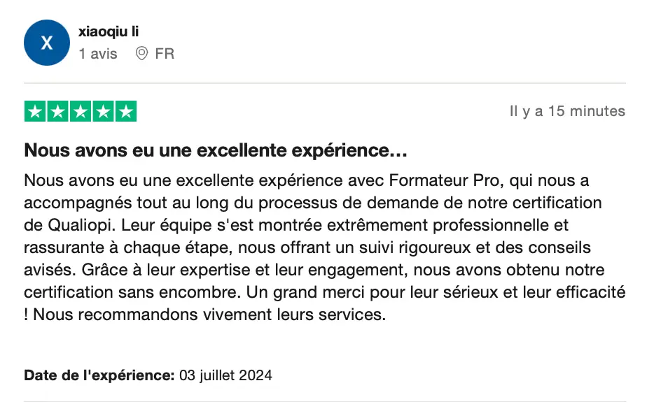 Témoignage client Formateur Pro 6