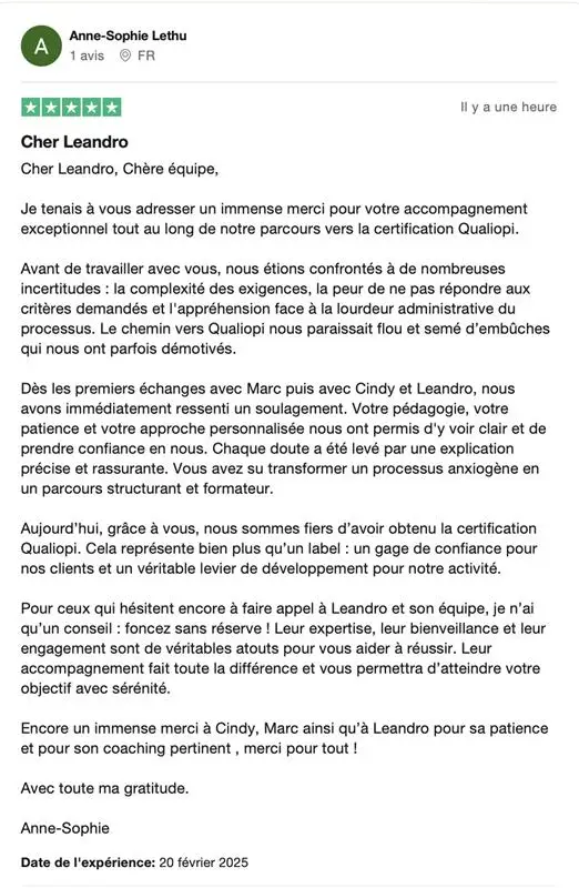 Témoignage client Formateur Pro 7